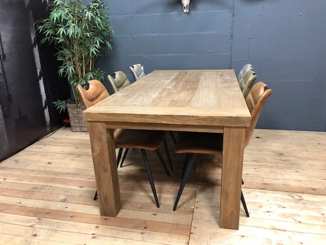 Eettafel Rijssouw Indoor - Oud Teakhout - 300 cm - WGXL Collection