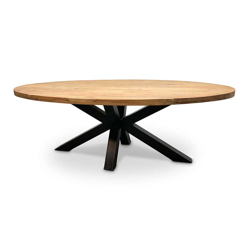 Eettafel Acaciahout - Ovaal - Spinpoot 10 5 cm - 250 cm - WGXL Collection