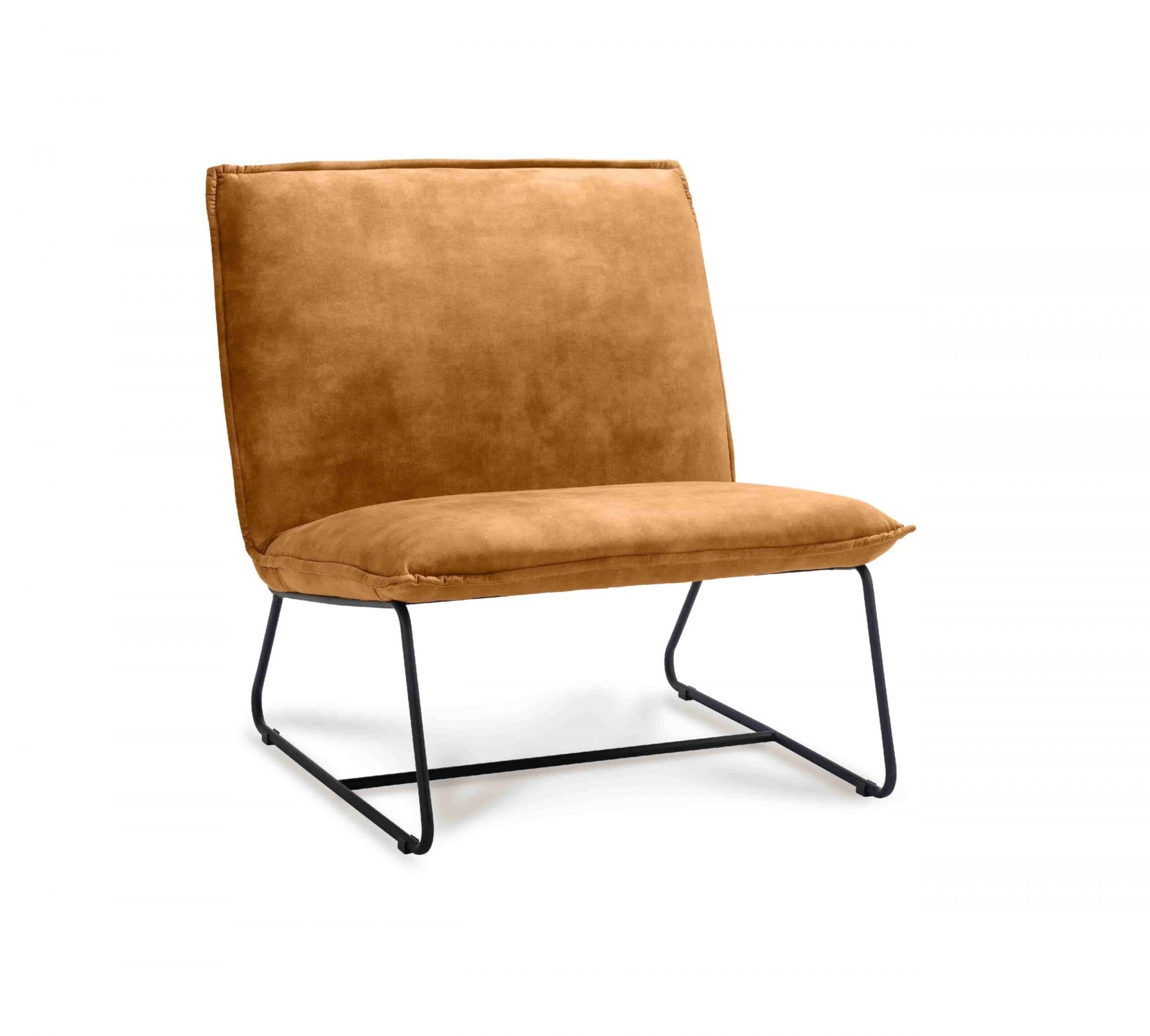 Conceit bouw Circulaire Fauteuil Chefman 1,5-zits - Velours stof - Mosterdgeel - WGXL Collection