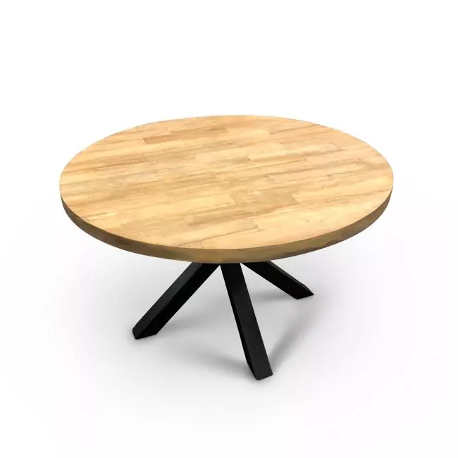 Eettafel Mozaïk - Teakhout - Rond - Spinpoot - 150 cm - WGXL Collection