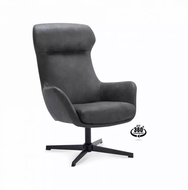 fauteuil Vien mircoleder bull anthracite