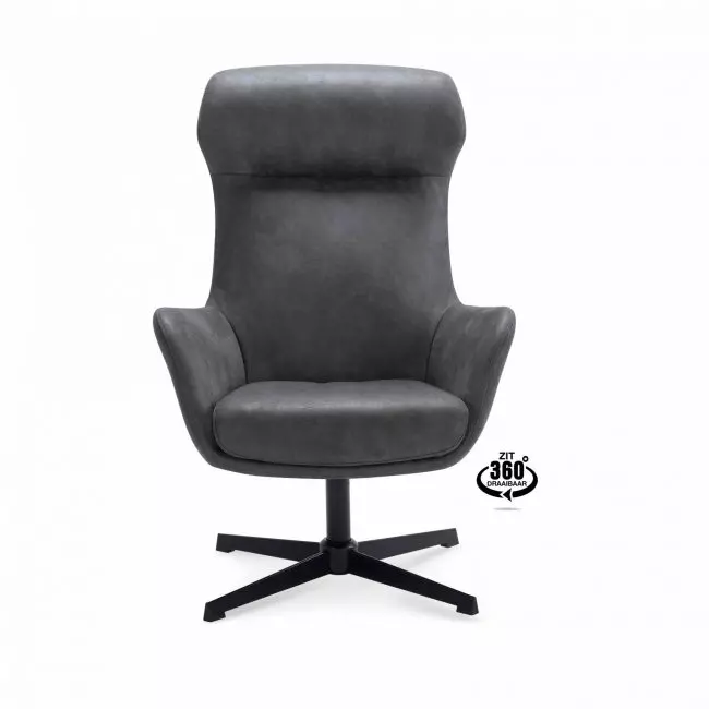 Fauteuil Vien - Microleder Bull - Anthracite - WGXL Collection