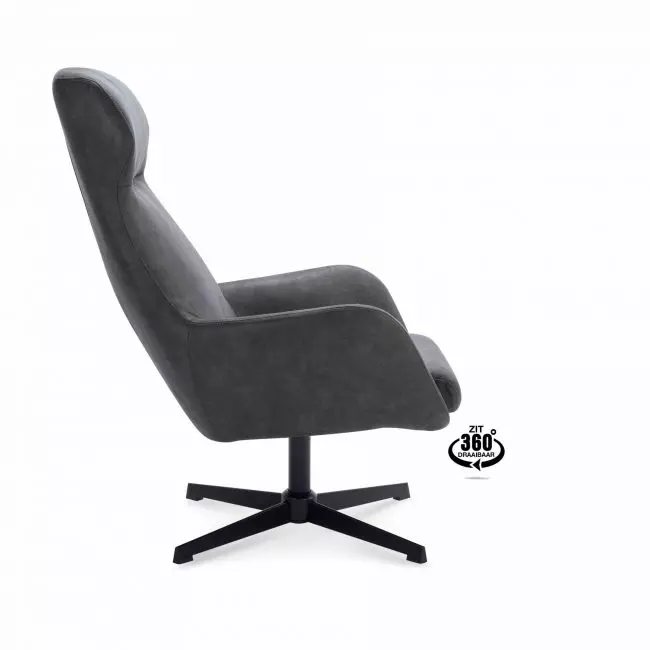 Fauteuil Vien - Microleder Bull - Anthracite - WGXL Collection