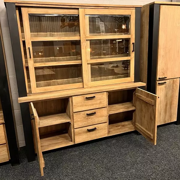 Vitrine Robust - Teakholz - 180 cm - WGXL Kollektion