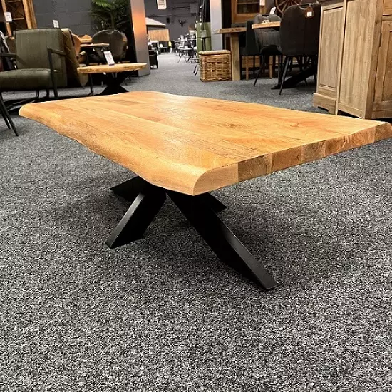 Salontafel Live Edge - Mangohout - Spinpoot - Rechthoek - WGXL Collection - Wiegers XL meubels en tuinmeubelen