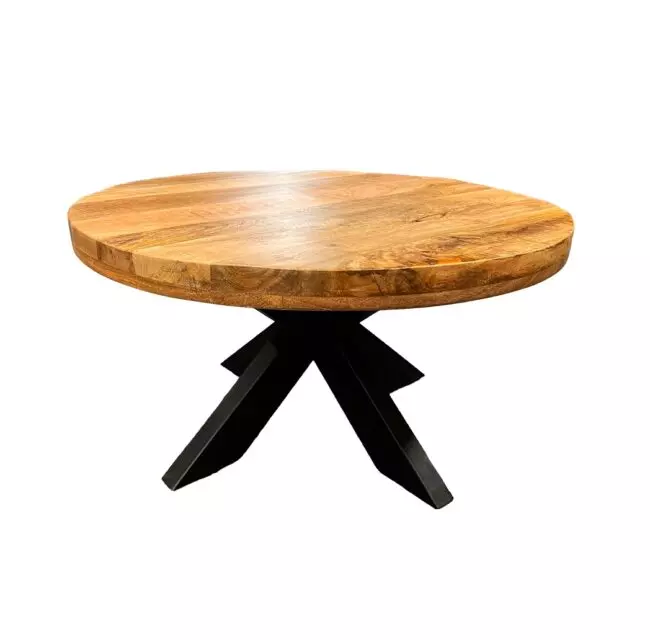 Salontafel Mangohout Rond - Spinpoot - Ø 75 cm - WGXL Collection - Wiegers XL meubels en tuinmeubelen