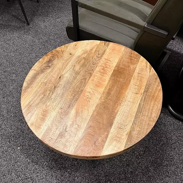 Salontafel Mangohout Rond - Spinpoot - Ø 75 cm - WGXL Collection - Wiegers XL meubels en tuinmeubelen