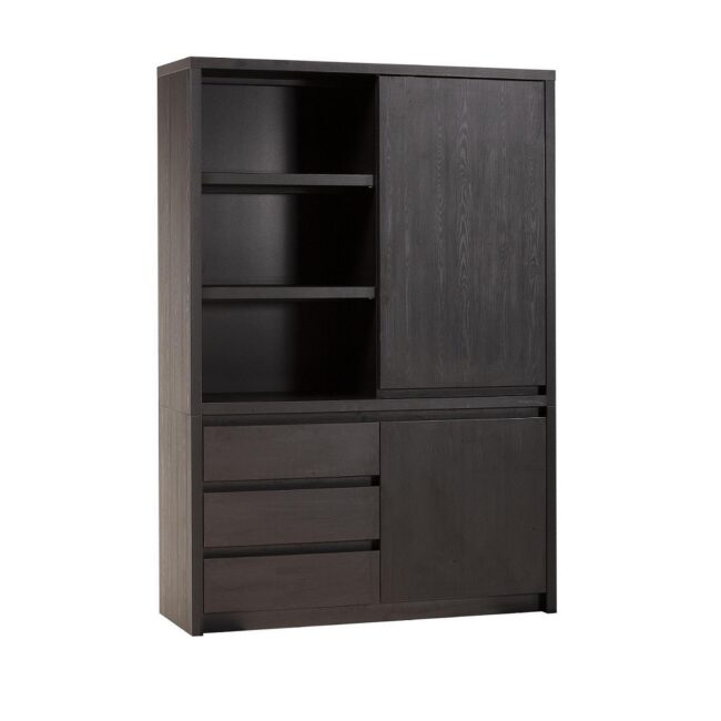 Wandkast Milanello - middel - 3 lades - Lamulux - Noir - Maxfurn - Wiegers XL meubels en tuinmeubelen