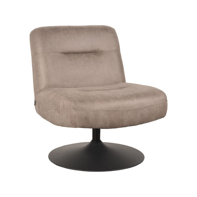 LABEL51 Fauteuil Eli - Taupe - Micro Suede - 180122569