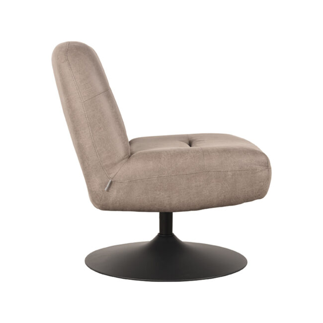 LABEL51 Fauteuil Eli - Taupe - Micro Suede - 180122569