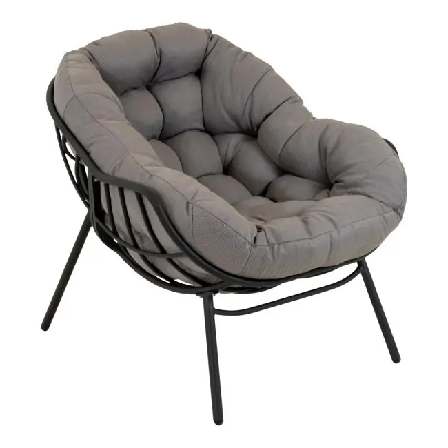 Fauteuil Cosy - Aluminium - Antraciet - Lesli Living