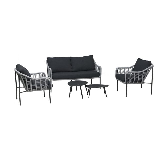 Loungeset Colton - Aluminium - Rope - Grijs - WGXL Collection