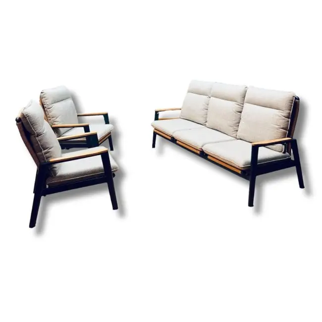 Loungeset Ivory - Rope - Aluminium - Teak - Qopps