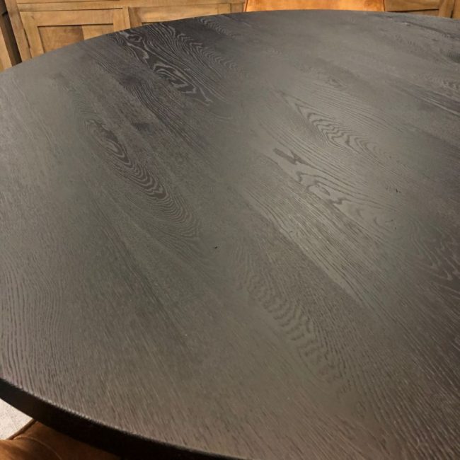 Eettafel eikenhout - Rond - 140 cm - Zwart - WGXL Collection