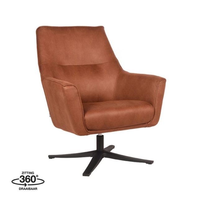 LABEL51 Fauteuil Tod - Cognac - Microvezel