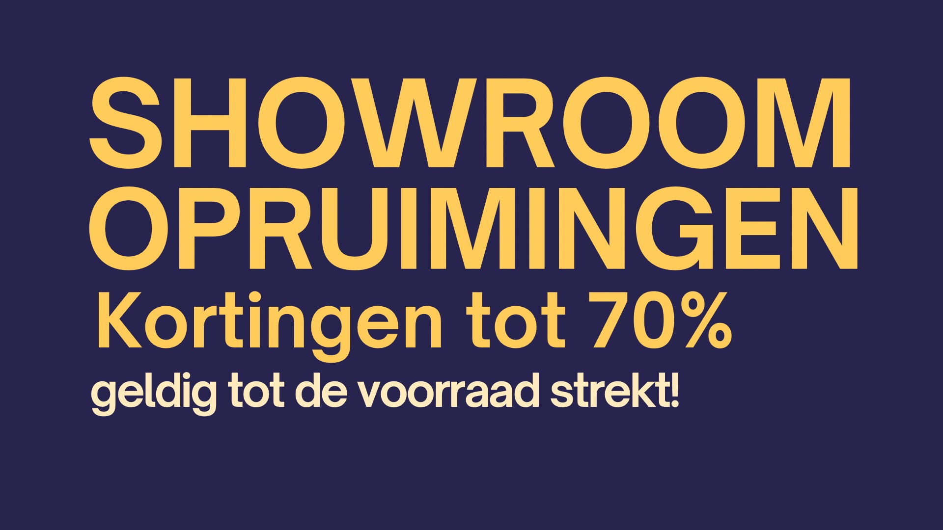 Showroom opruiming