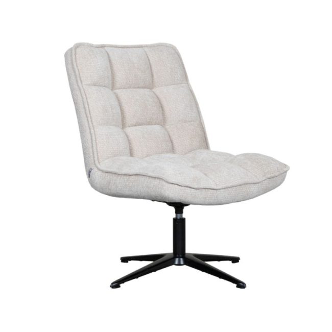 LABEL51 Fauteuil Vince - Naturel Elite - Zwart Metaal