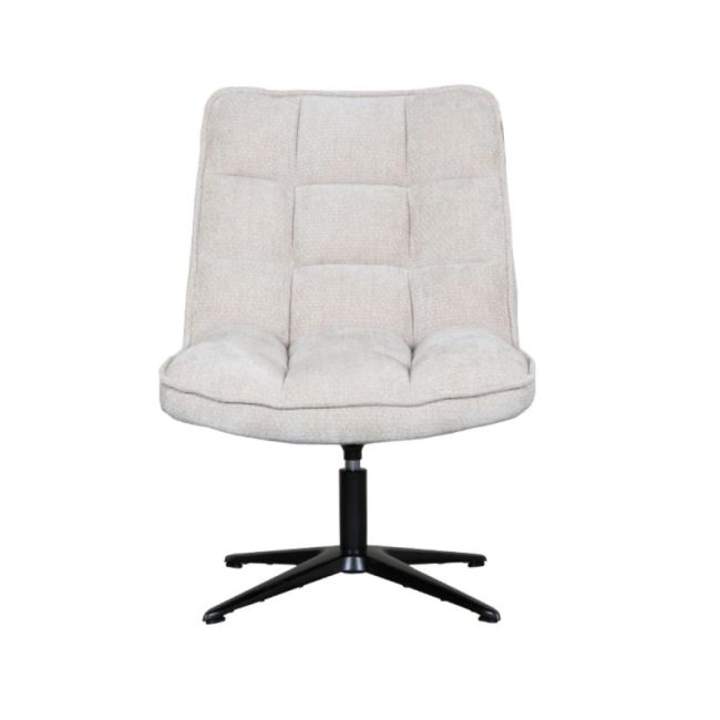 LABEL51 Fauteuil Vince - Naturel Elite - Zwart Metaal