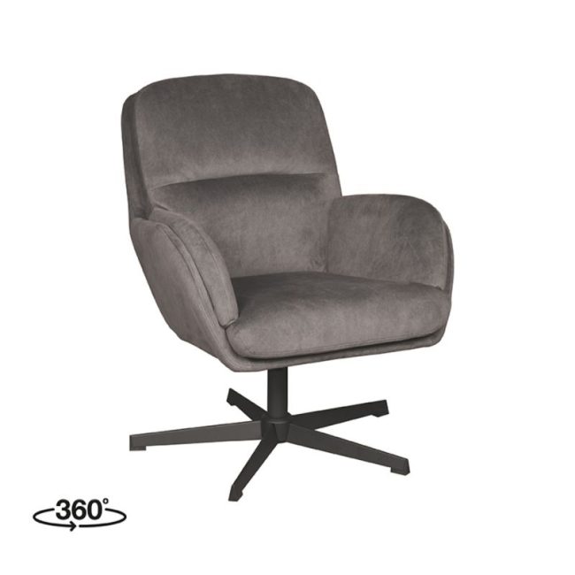 LABEL51 Draaifauteuil Moss - Antraciet - Cosmo