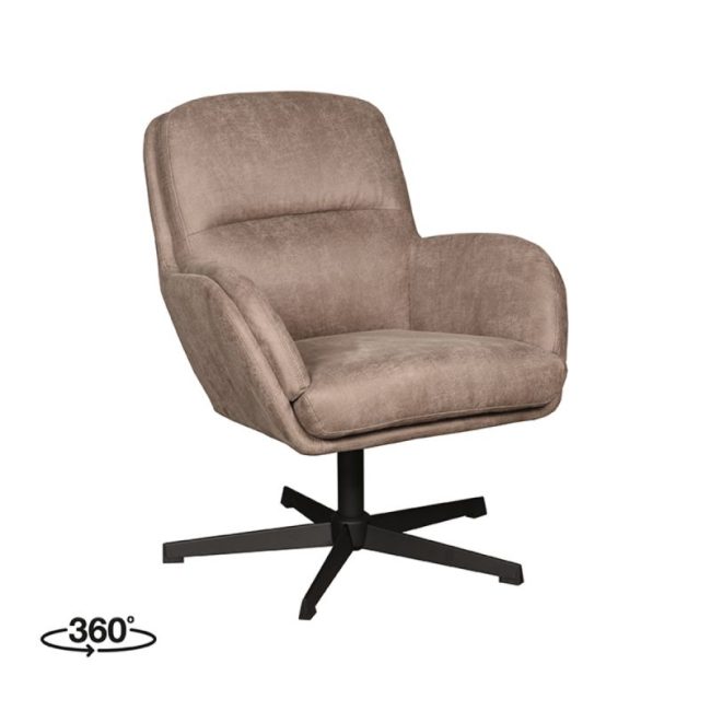 LABEL51 Draaifauteuil Moss - Taupe - Micro Suede