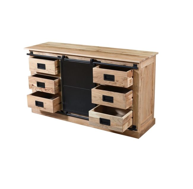 Dressoir Erik - 3 Deurs - 135 cm - Acaciahout - WGXL Collection - Wiegers XL meubels en tuinmeubelen