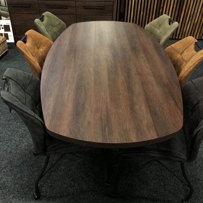 Eettafel Costa - 190 cm - Dark Almond - Lamulux - Ovaal - Maxfurn