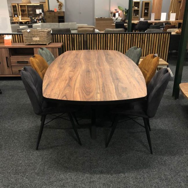 Eettafel Costa - 250 cm - Sheesham - Lamulux - Ovaal - Maxfurn