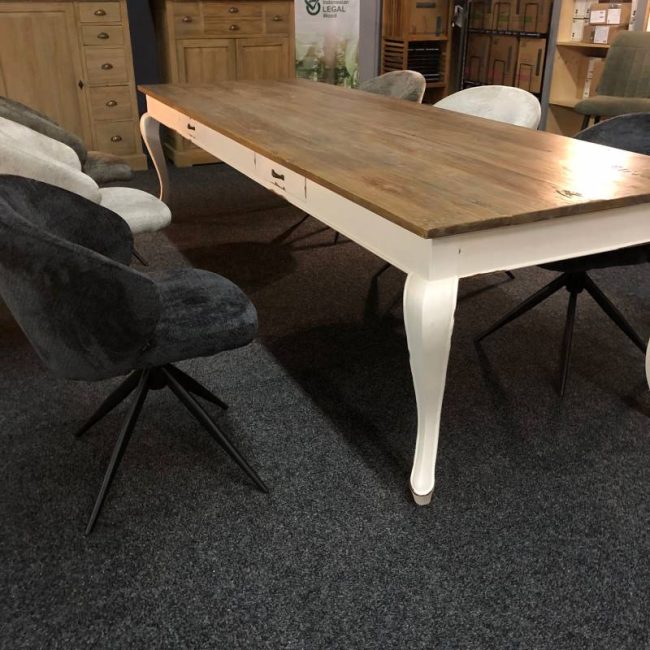 Eettafel Evianne Scotch - Oud teakhout - Rechthoek - 300 cm - WGXL Collection