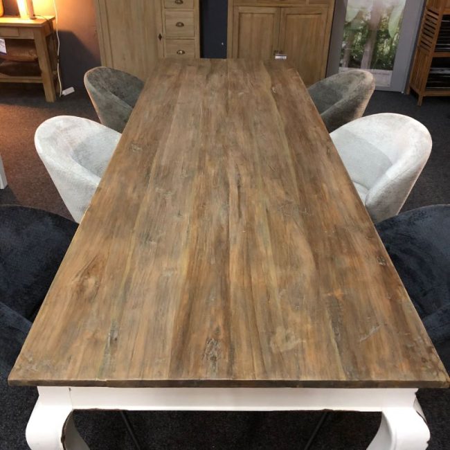 Eettafel Evianne Scotch - Oud teakhout - Rechthoek - 300 cm - WGXL Collection