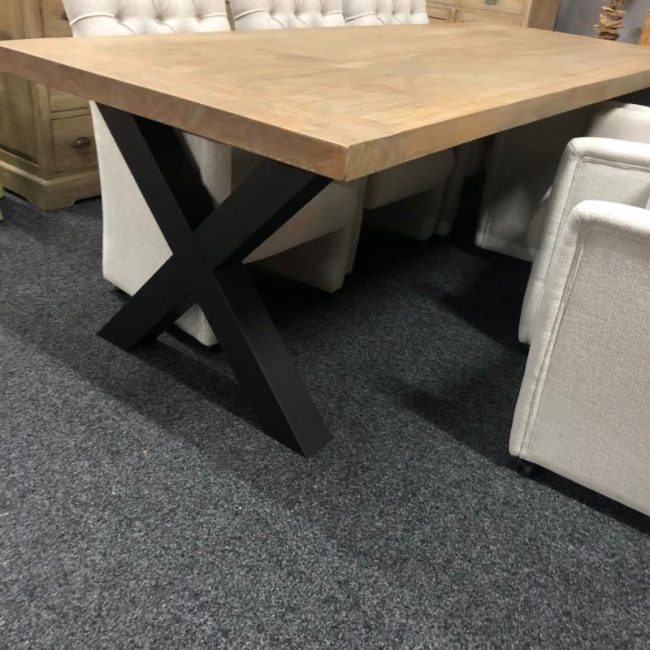 Kloostertafel Indoor - Inclusief X of U Poot - Oud Teakhout - 270 cm - WGXL Collection