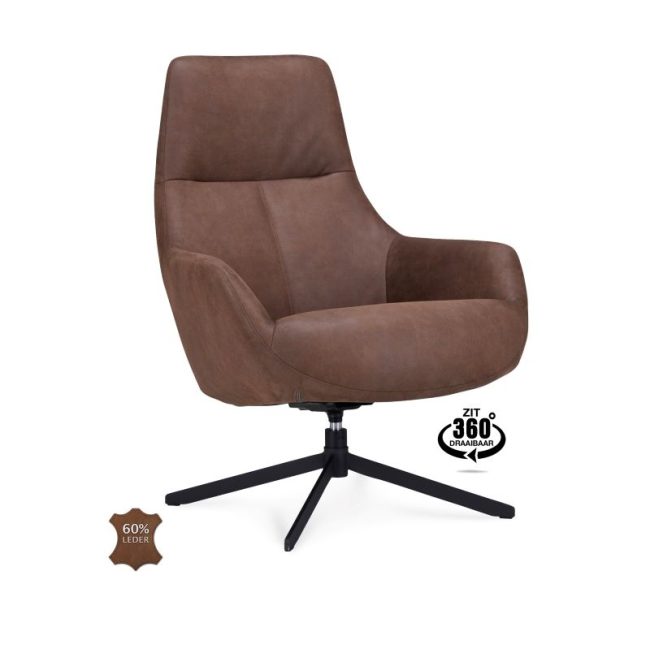 Fauteuil Couver - Microleder Bull - Bruin - WGXL Collection - Wiegers XL meubels en tuinmeubelen