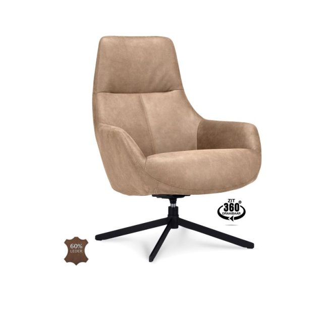 Fauteuil Couver - Microleder Bull - Liver - WGXL Collection - Wiegers XL meubels en tuinmeubelen