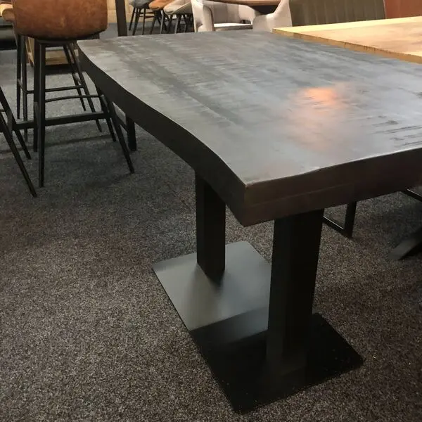 LABEL51 Restaurant tafel - Zwart - Mangohout - 120 cm Boomrand